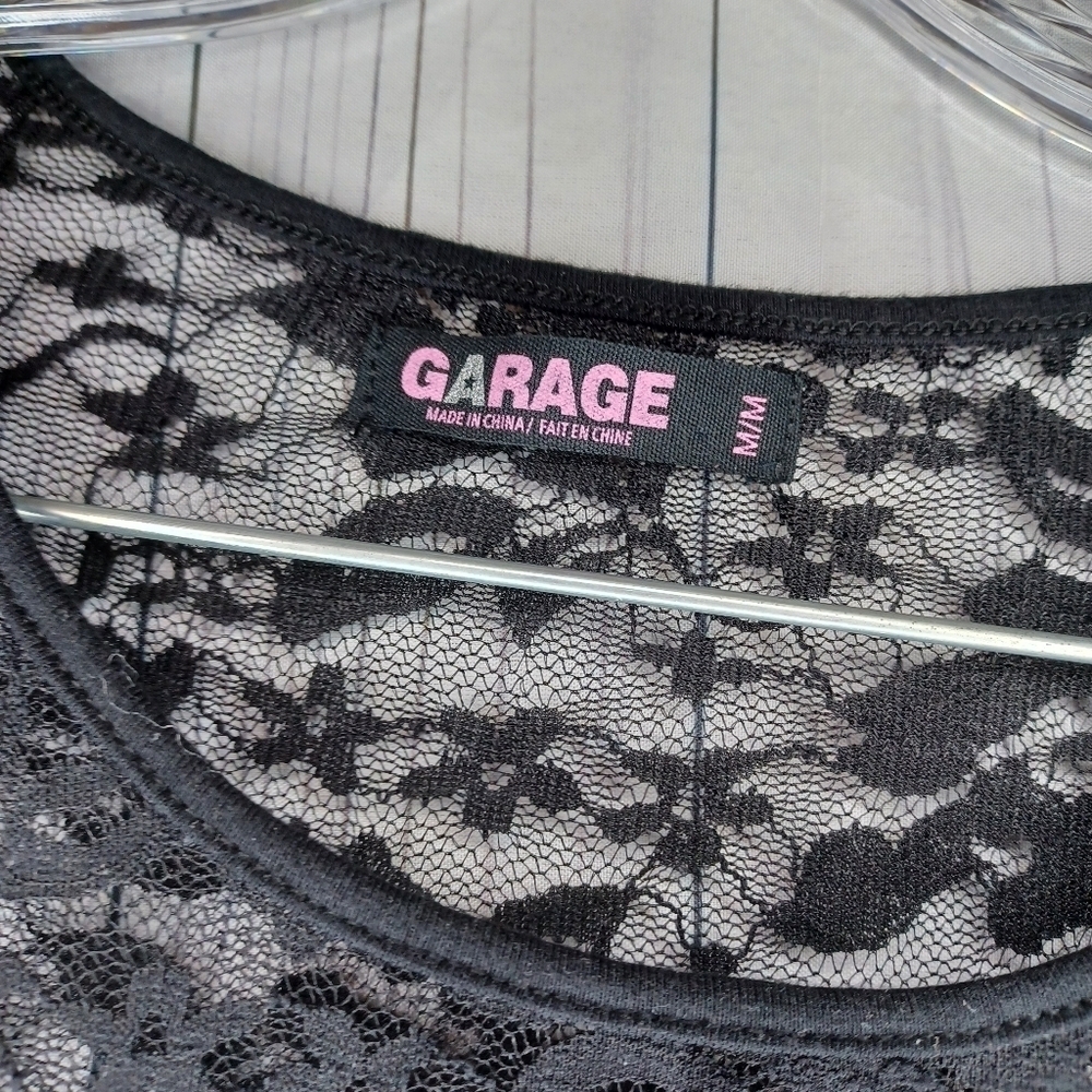 Garage Black Lace Sleeveless Goth Indie Sleeze Whimsigoth Flowy Skater Dress - Picture 2 of 9